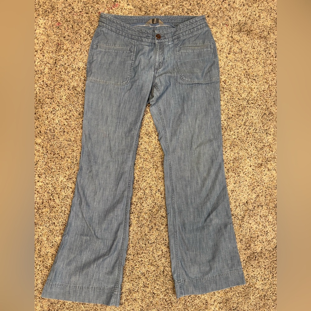 The North Face Wander Free Pants Blue No Chambray Drawstring Size 6